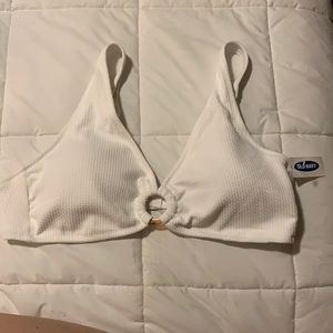 Textured-pique O-Ring Swim Top for women size L